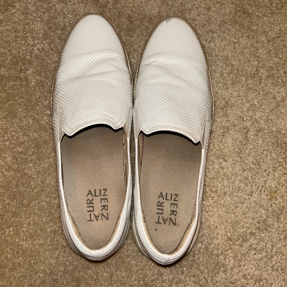 Naturalizer White Slip-On Sneakers
